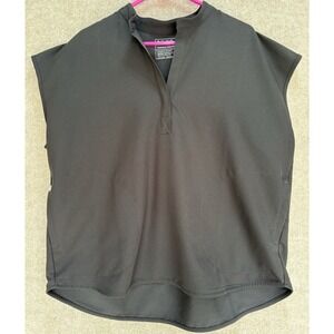 Figs Women's XL Rafaela Oversize Scrub Top Black Sleeveless Technical Collection